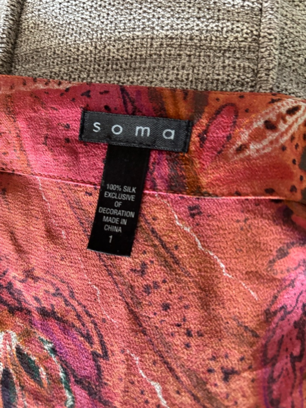 Soma Pure Silk Kaftan Long Maxi Luxury Resort Lounge Wear Sz L / XL - Picture 4 of 11